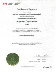 TCA Certificate of Approval
